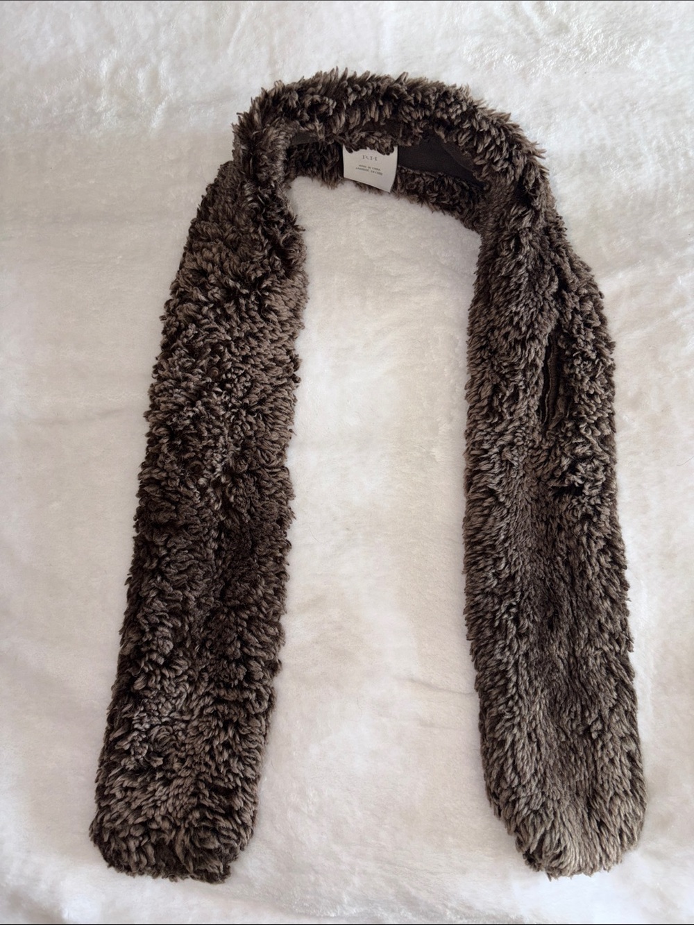 Restoration Hardware Faux Fur Scarf Wrap - Brown